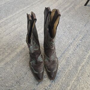 Justin Bent Rail Womens 7 B Wildwood BRL121 Distressed Leather Western Boots